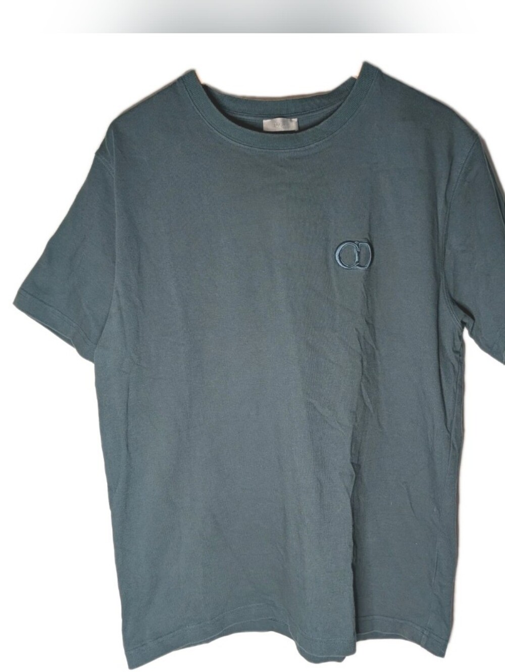 Dior short sleeve t-shirt Crew neck Teal Men Size XL Logo Cotton